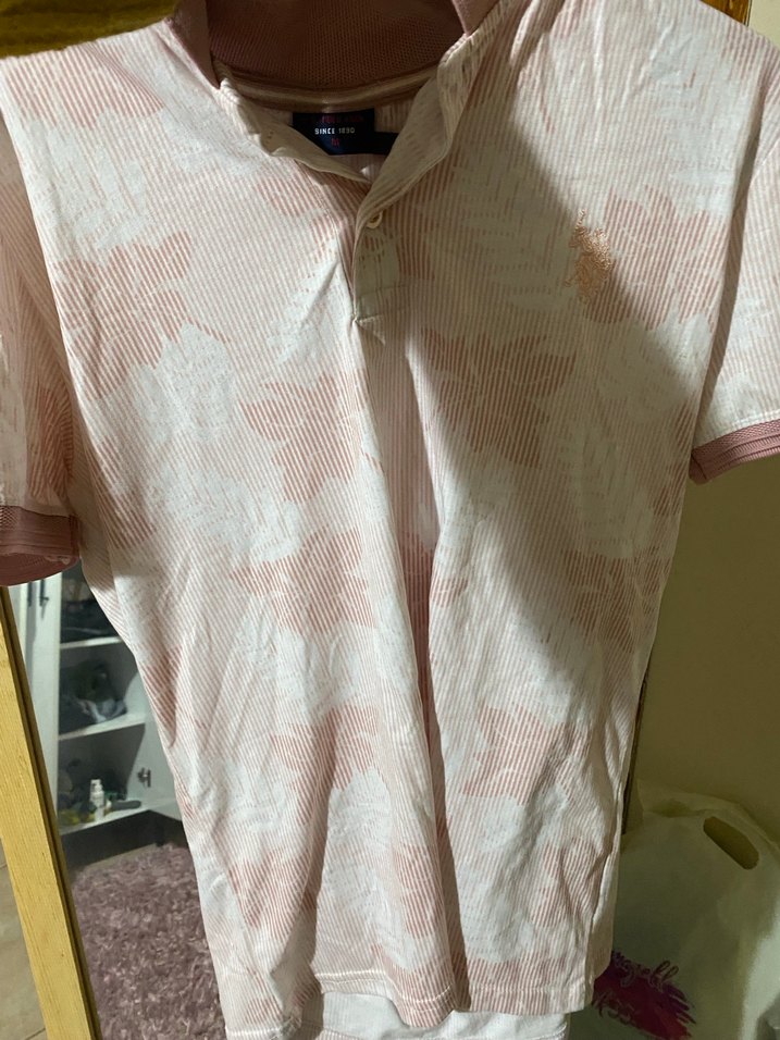 Pembe Desenli Kısa Kollu Polo Tişört - Görsel 4