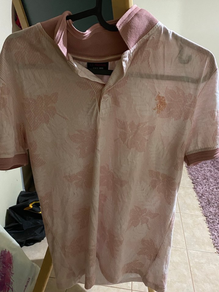 Pembe Desenli Kısa Kollu Polo Tişört - Görsel 2