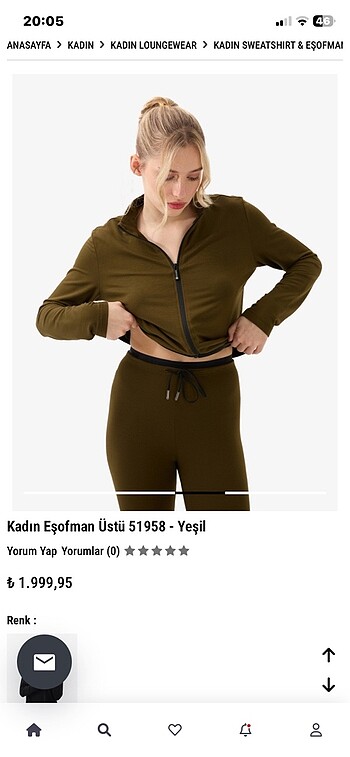 m Beden haki Renk Blackspade eşofman üstü