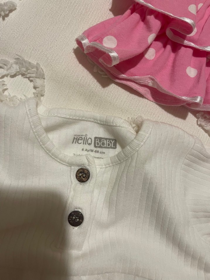 3 Adet kız bebek elbise 0/3 ay uyumlu - Görsel 3