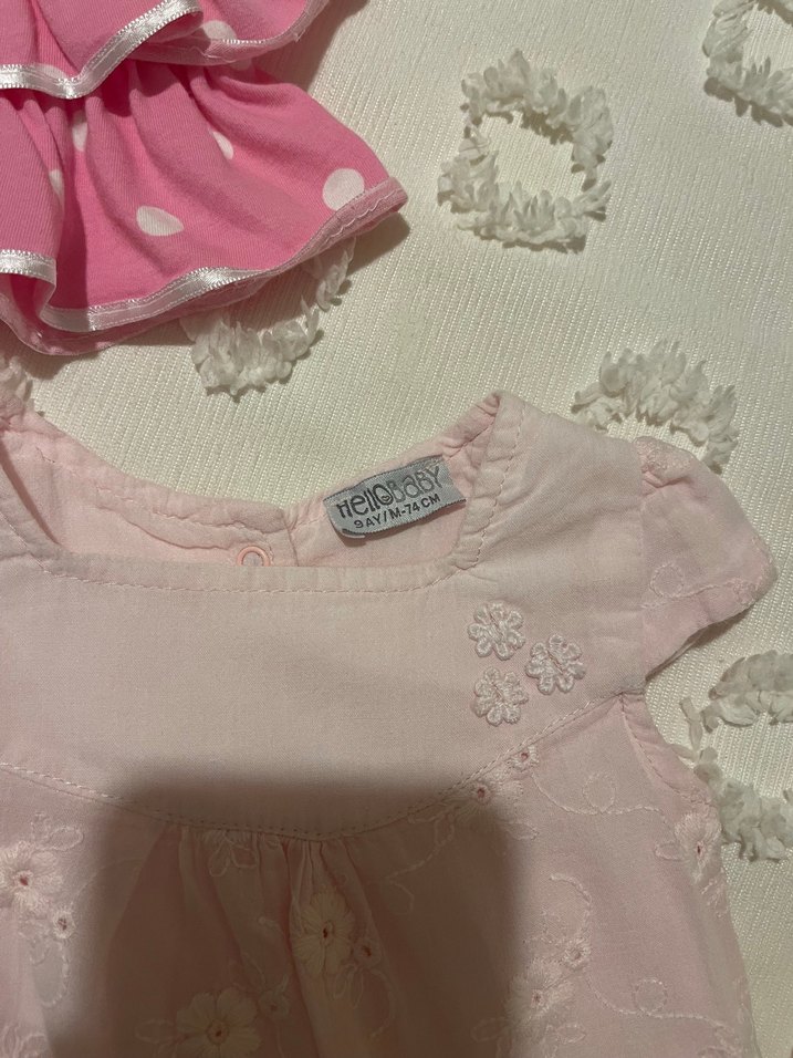 3 Adet kız bebek elbise 0/3 ay uyumlu - Görsel 2