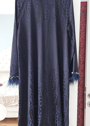 lacivert Yılan Desenli Uzun Bohem Elbise l - Görsel 4