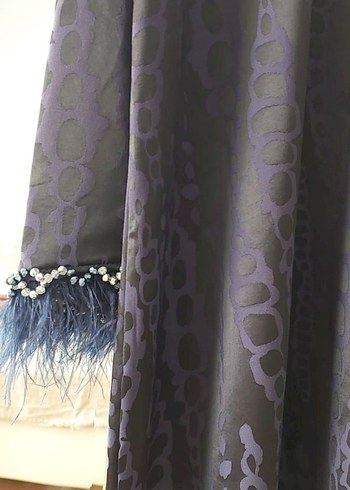 lacivert Yılan Desenli Uzun Bohem Elbise l - Görsel 3