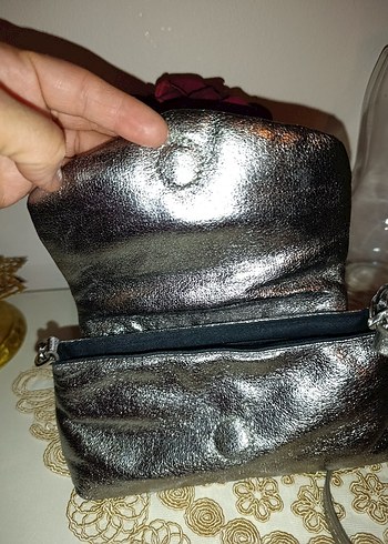 Klasik Şıklıkta  metalik Kadın Çanta - Görsel 2