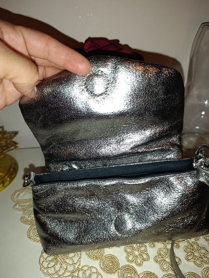 Klasik Şıklıkta  metalik Kadın Çanta - Görsel 2