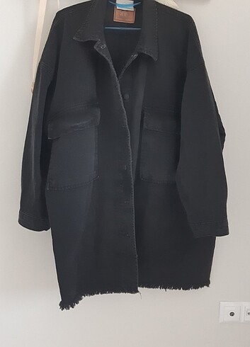 Oversize siyah kot ceket 