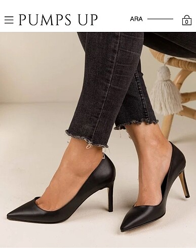 Zara Pumps up marka hakiki deri stiletto