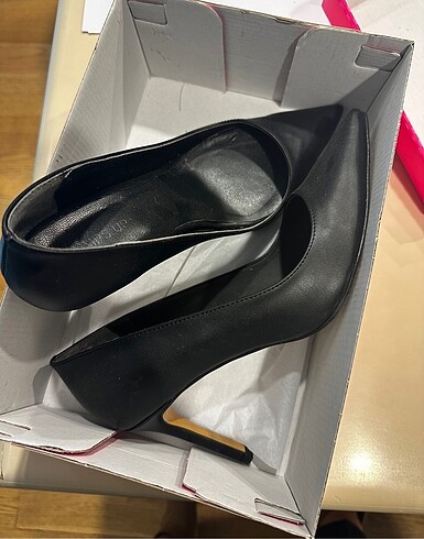 40 Beden siyah Renk Pumps up marka hakiki deri stiletto