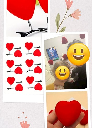 Kırmızı Elastik Kalp Saç Tokası - Görsel 4