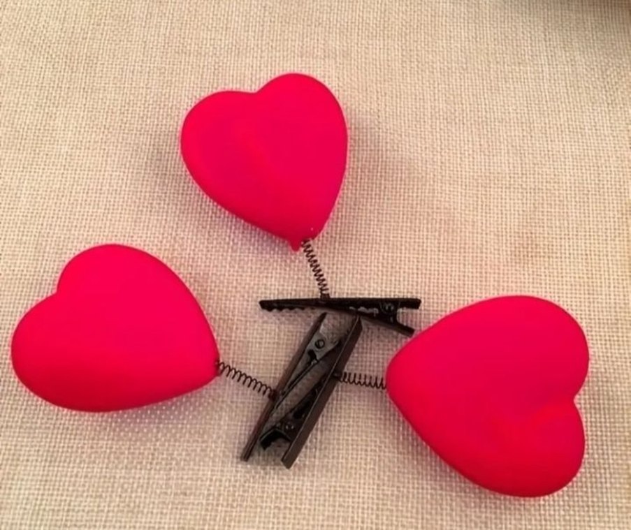 Kırmızı Elastik Kalp Saç Tokası - Görsel 3