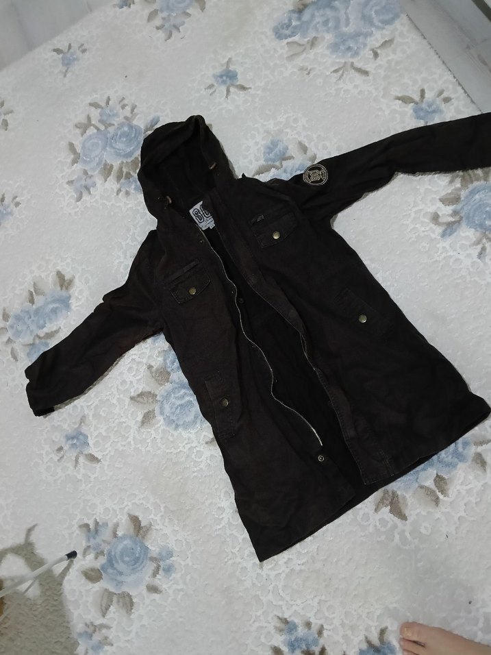 Kahverengi Erkek Çocuk Puff Mont - Görsel 2