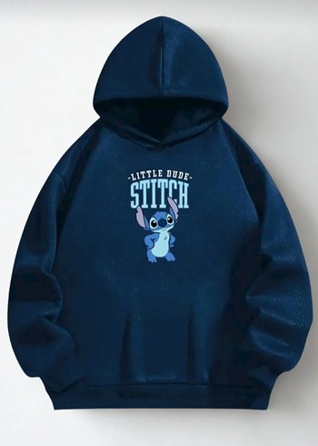 çocuk Lacivert Kapüşonlu Sweatshirt - Görsel 3