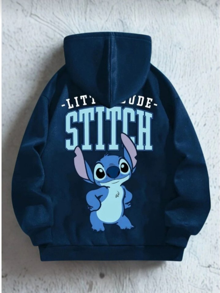 çocuk Lacivert Kapüşonlu Sweatshirt - Görsel 2