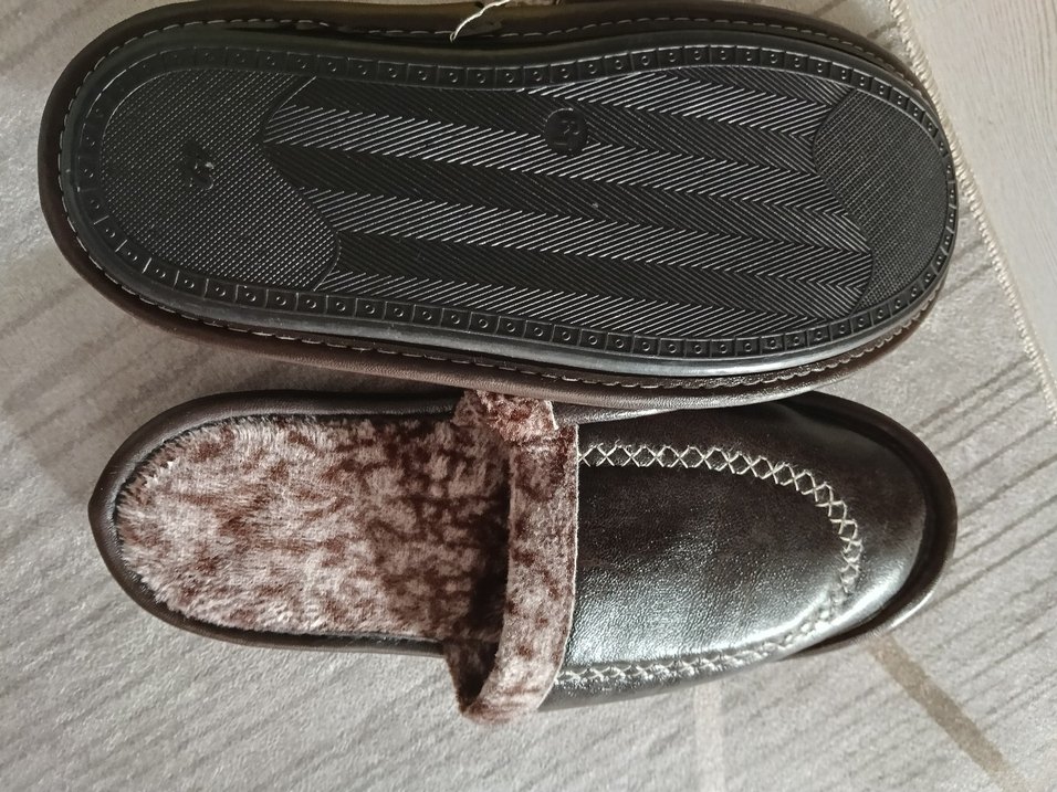 Kahverengi Zebra Desenli Erkek Ev Terliği - Görsel 3