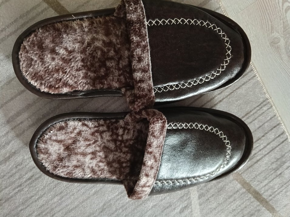 Kahverengi Zebra Desenli Erkek Ev Terliği - Görsel 2