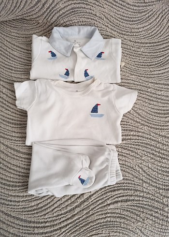 Nakışlı 3 lü Bebek Erkek Takımı