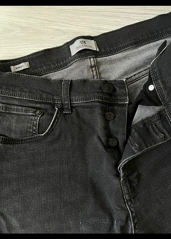 Düğmeli Antrasit Erkek Denim Pantolon