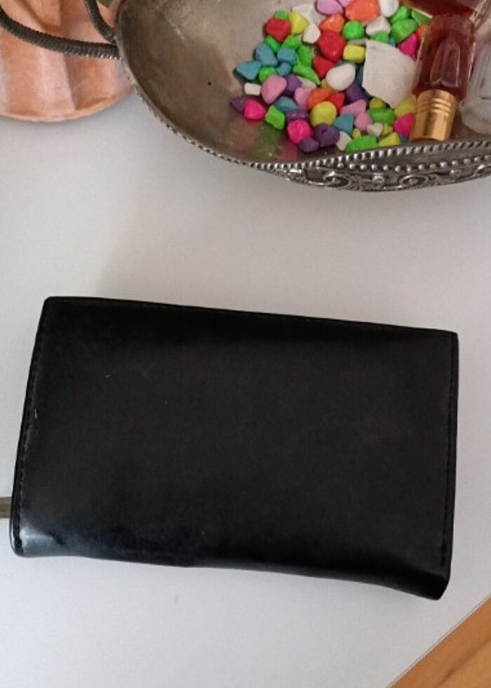 Siyah deri cüzdan  - Görsel 2