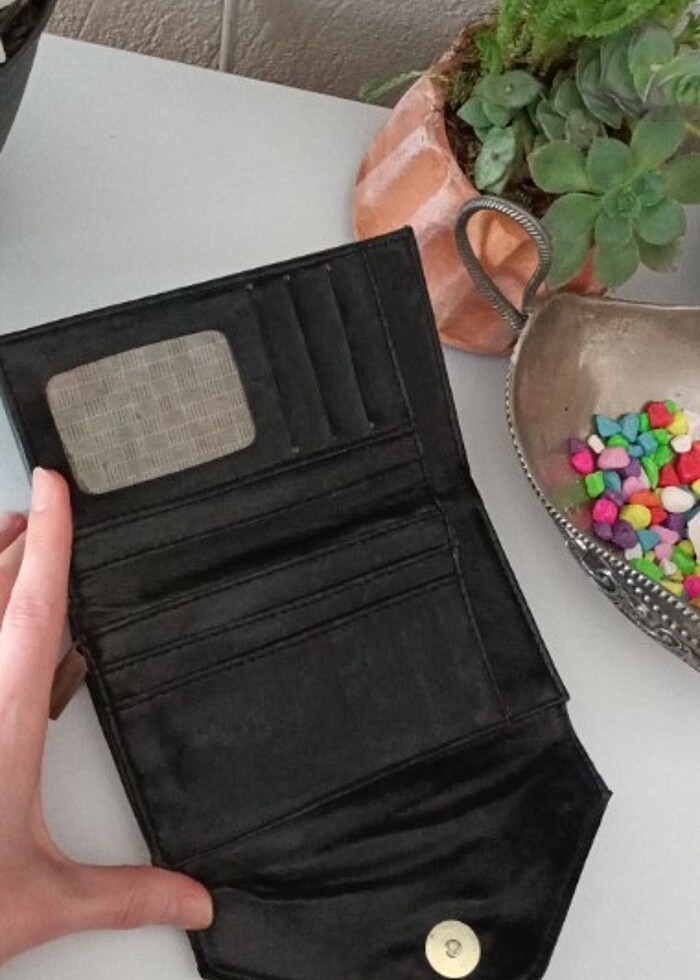 Siyah deri cüzdan  - Görsel 5