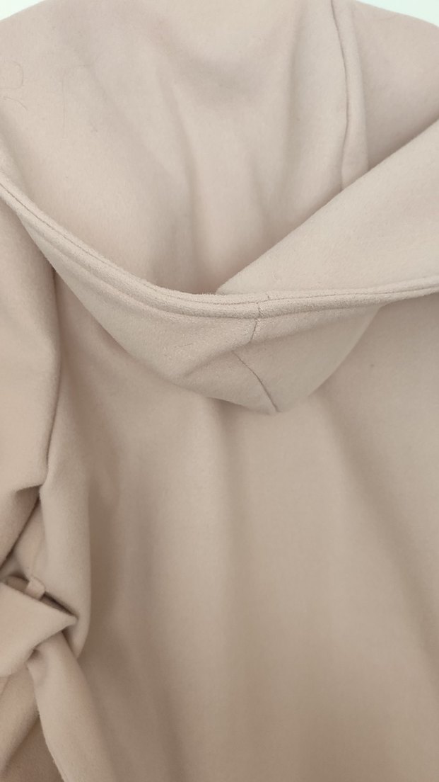 Bej Düğmeli Kadın Klasik Kaban - Görsel 3