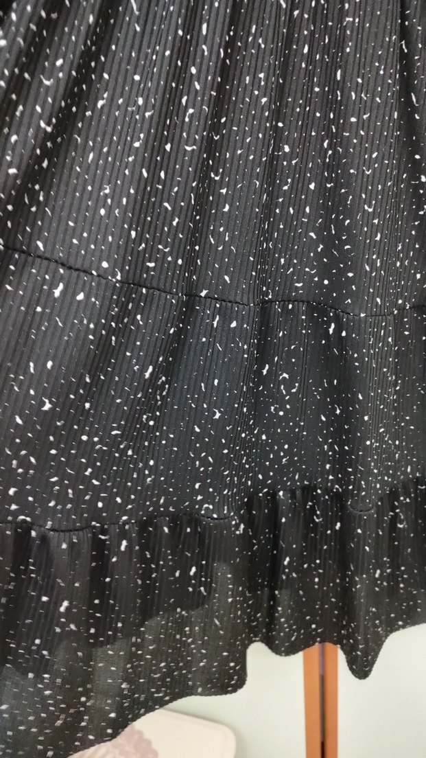 Kadın Siyah Piliseli Uzun Kollu elbise - Görsel 3