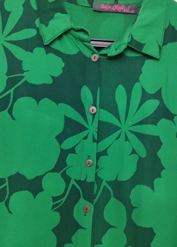 Yeşil Düğmeli elbise - Görsel 4