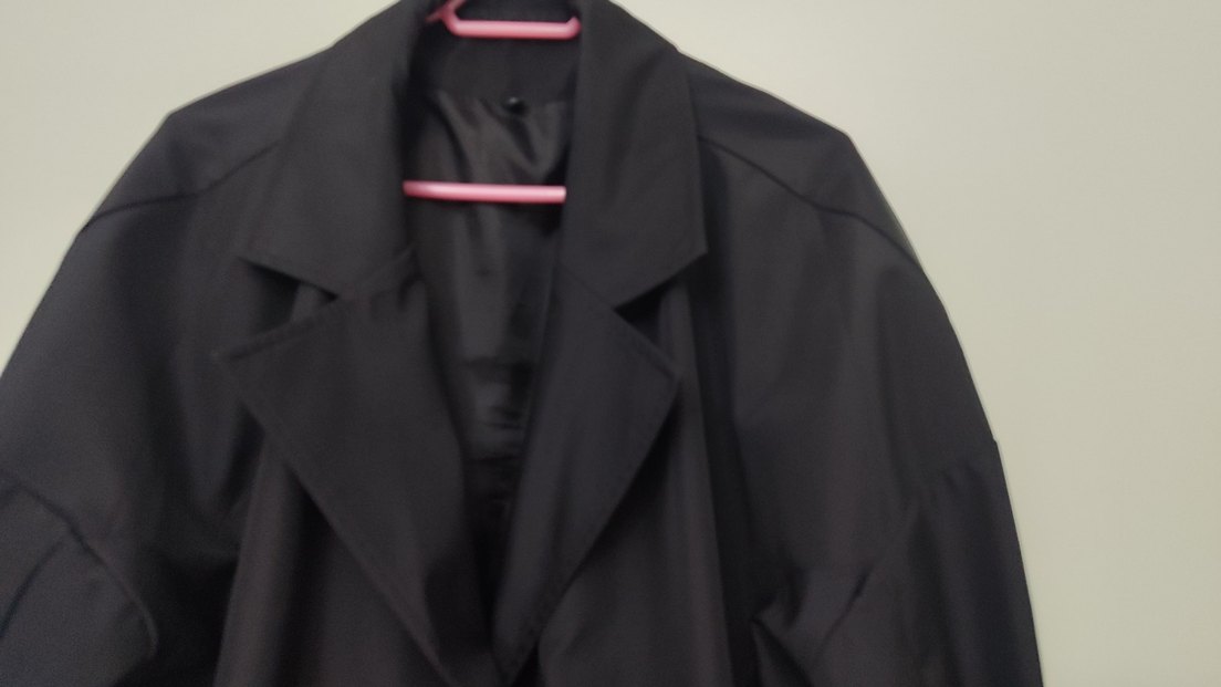 Siyah Kadın Uzun Drapeli Trençkot - Görsel 5