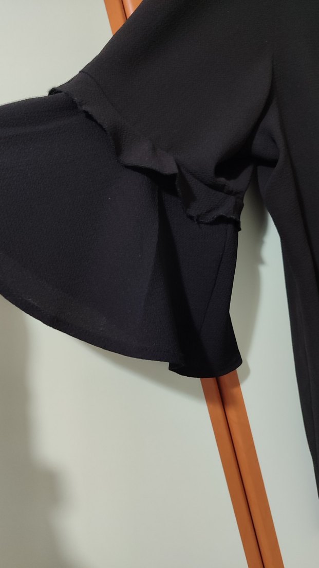 Beyaz Kısa Kollu Düğmeli Kadın crop Gömlek - Görsel 3