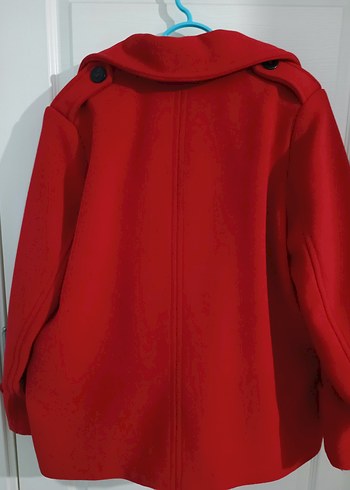 Kırmızı Çift Düğmeli Kaban - Görsel 6