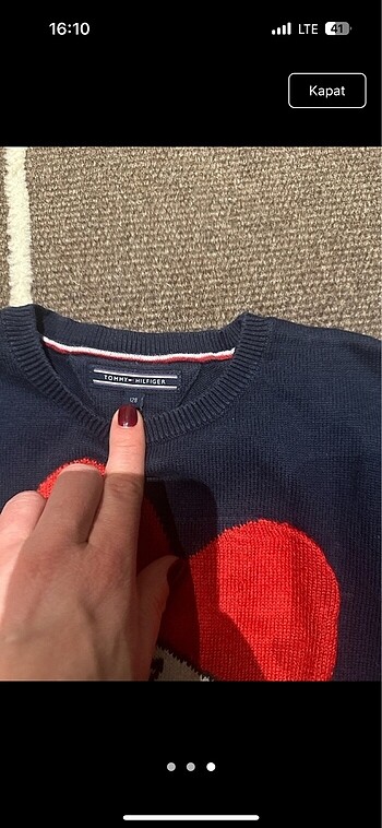 8 Yaş Beden Tommy hilfiger kazak