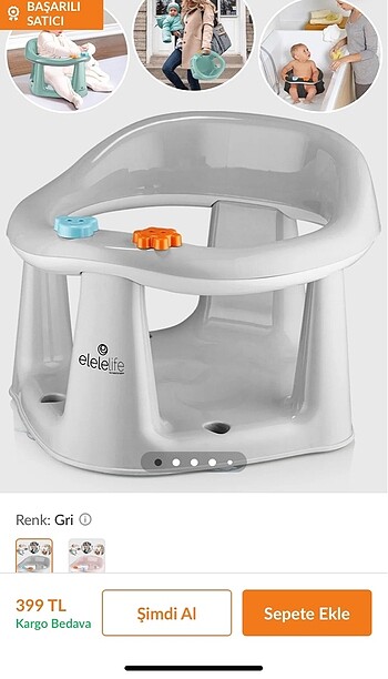 Vakum Bebek Banyo Oturağı ve Mama Oturağı