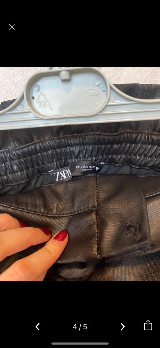Zara Siyah Kadın Deri  Şort - Görsel 4