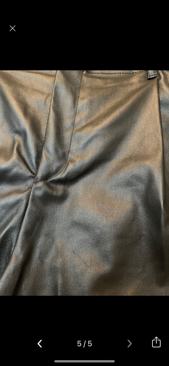 Zara Siyah Kadın Deri  Şort - Görsel 5