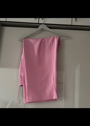 Pembe Midi Kadın Kumaş Pantolon