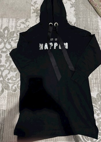 m Beden siyah Renk Kadın Siyah Kapüşonlu Sweatshirt