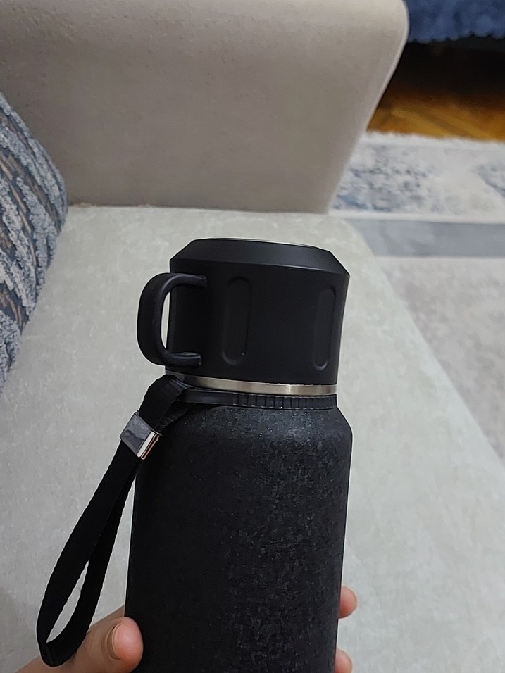 Huquan 316 Paslanmaz Çelik Termos 1000ML Siyah - Görsel 4