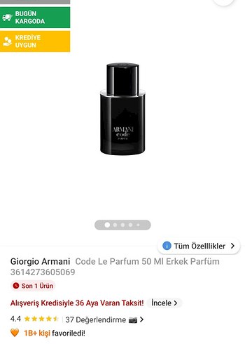 Beden Renk Giorgio Armani Code Erkek Parfümü 50 ml