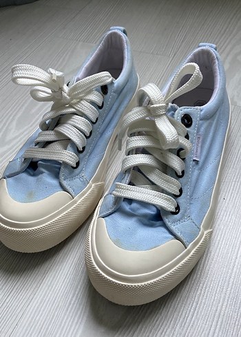 Pastel Mavi Düz Tabanlı Kadın Spor Ayakkabı - Görsel 2