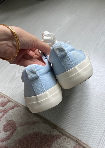 Pastel Mavi Düz Tabanlı Kadın Spor Ayakkabı - Görsel 6