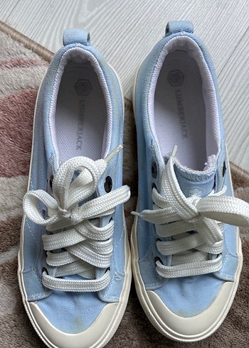 Pastel Mavi Düz Tabanlı Kadın Spor Ayakkabı - Görsel 4