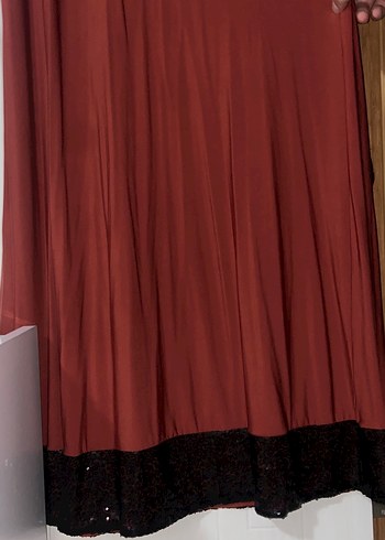 Kiremit rengi Uzun Kollu Salaş Elbise - Görsel 4