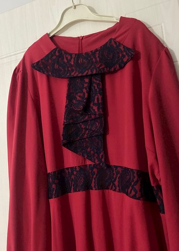 Nar çiçeği Uzun Kollu Gotik Uzun Elbise - Görsel 4