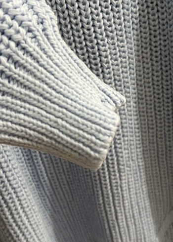 Kadın Mavi Triko Bisiklet Yaka Kazak - Görsel 4