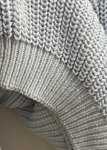 Kadın Mavi Triko Bisiklet Yaka Kazak - Görsel 6