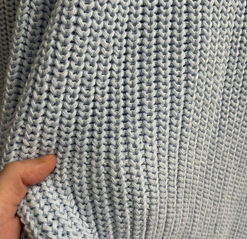 Kadın Mavi Triko Bisiklet Yaka Kazak - Görsel 3