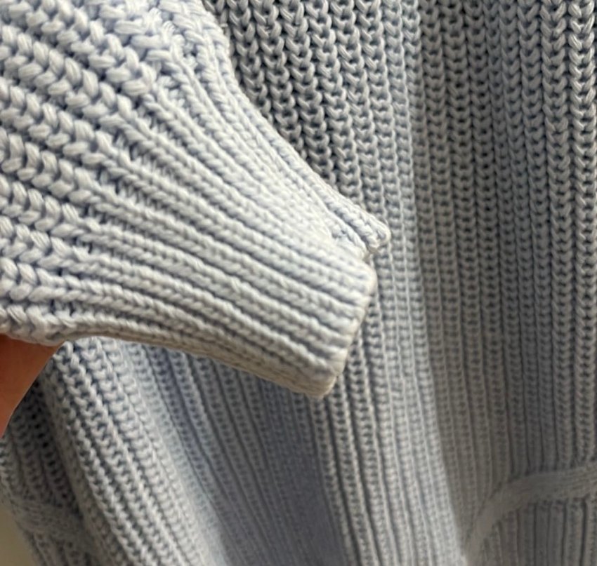 Kadın Mavi Triko Bisiklet Yaka Kazak - Görsel 4