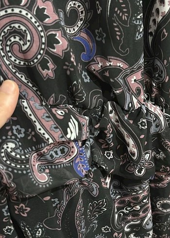 Uzun Kollu Siyah Bohem Elbise - Görsel 3