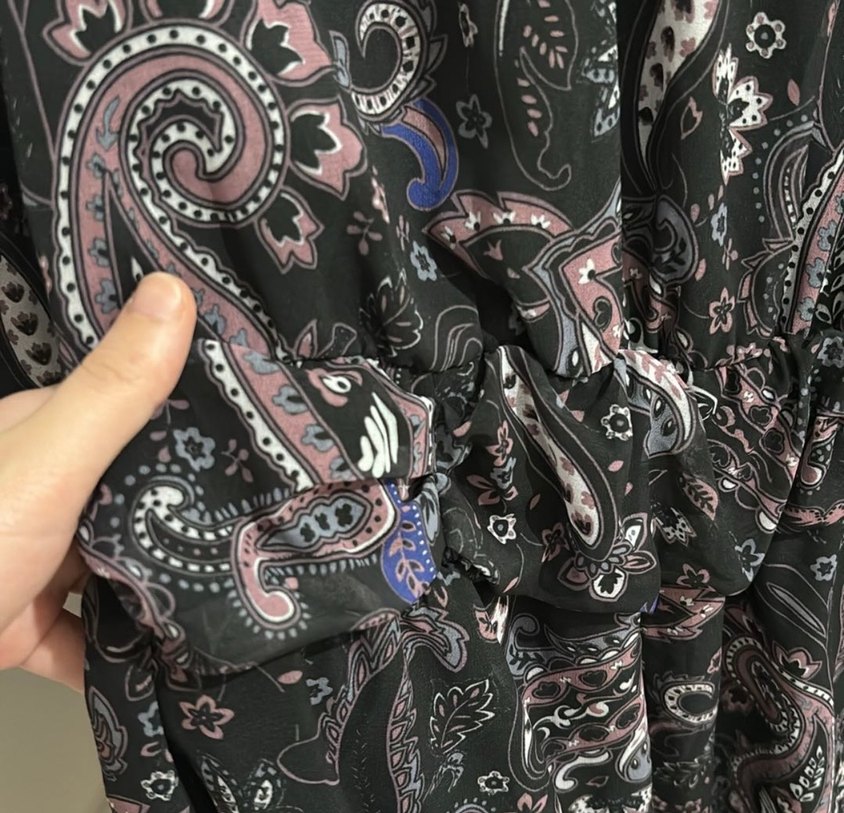 Uzun Kollu Siyah Bohem Elbise - Görsel 3