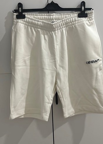 Off-White Beyaz Pamuklu Erkek Mini Şort - Görsel 2