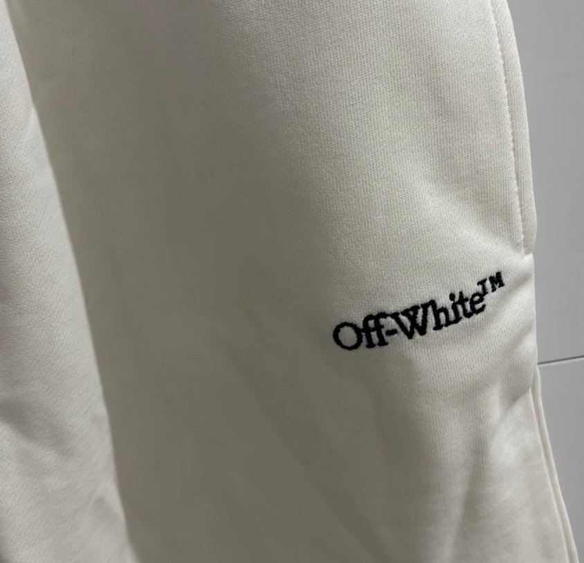 Off-White Beyaz Pamuklu Erkek Mini Şort - Görsel 3